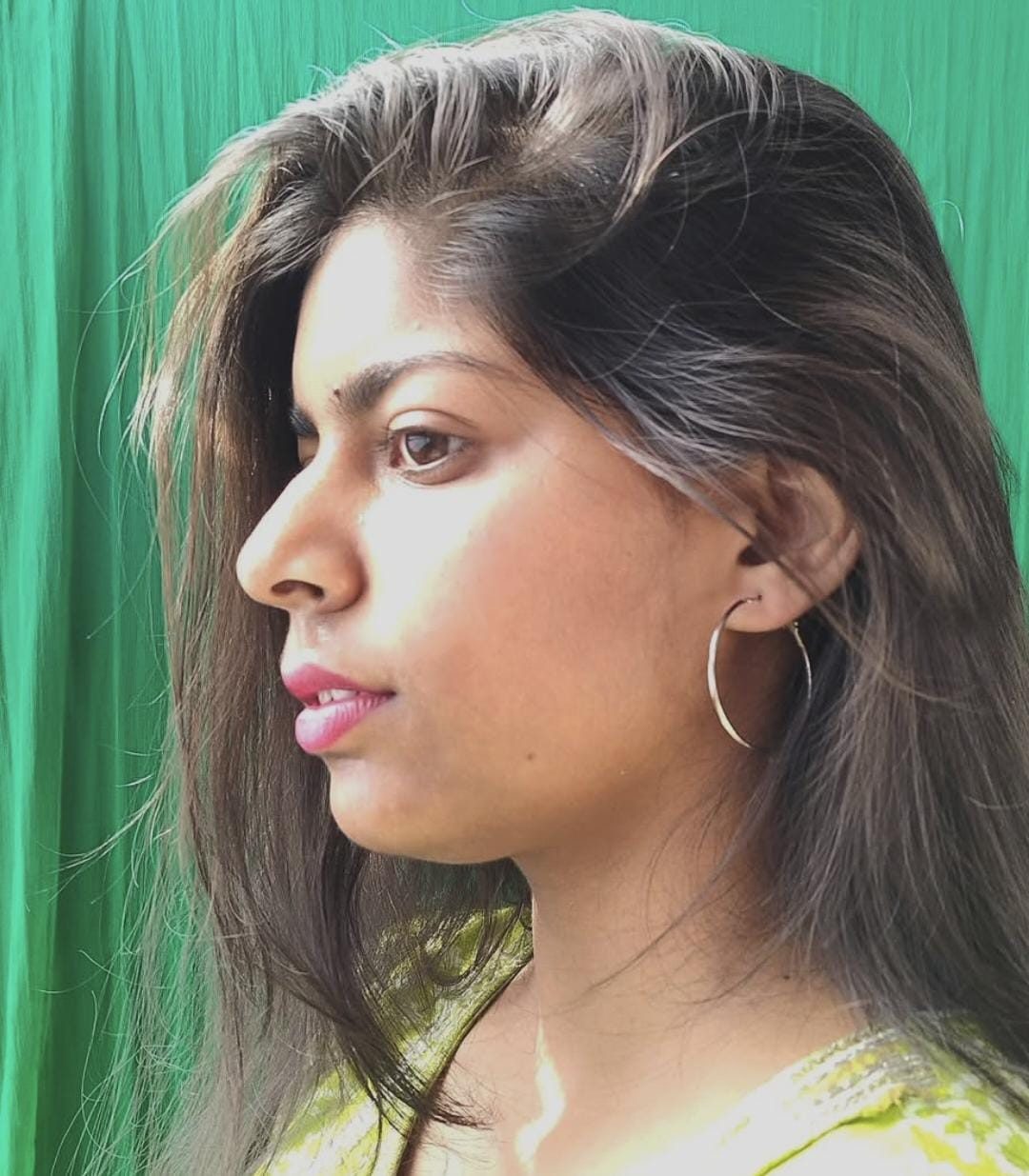 Profile against green